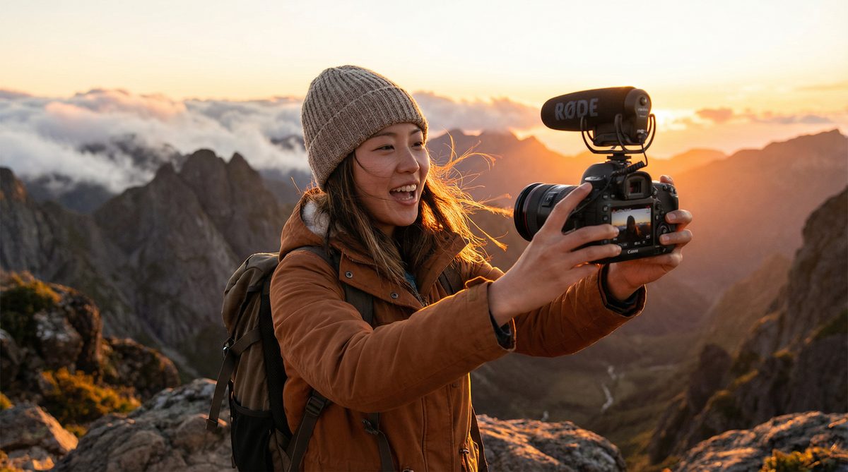 熟女人妻山顶日落旅行视频